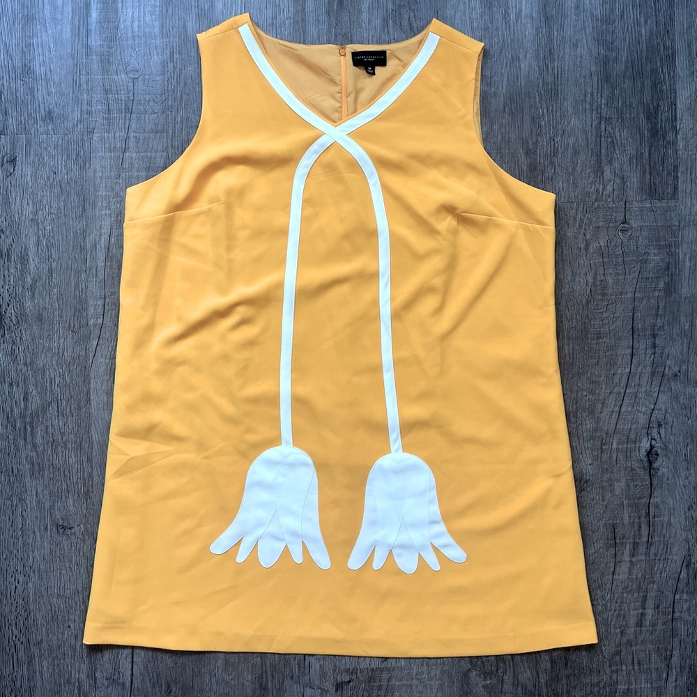 Victoria Beckham Target Yellow Floral Embellished Shift Dress - 3X